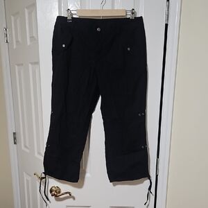 Harley Davidson Black Cargo Pants with Drawstring Leg Bottoms